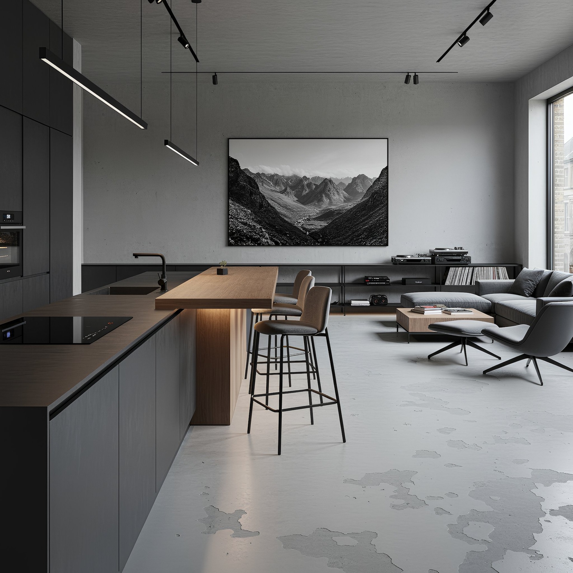 Custom Black Kitchen, Hokusai