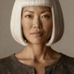 N°27 Icy white Blunt Bob with Baby-Bangs